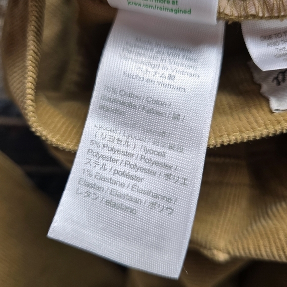 J. Crew Tan Corduroy Garment Dyed Vintage Slim Straight Leg Pants - Picture 6 of 7